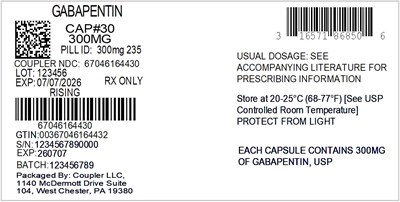 Label (16571 868 50 Gabapentin 300mg 67046 1644 30)